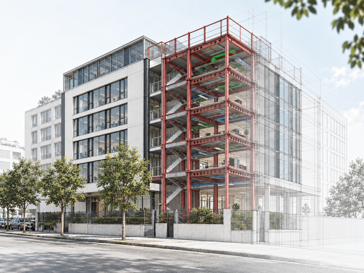 Modello in sezione di un edificio